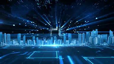 科技感城市光线粒子震撼片头AE模板视频的预览图